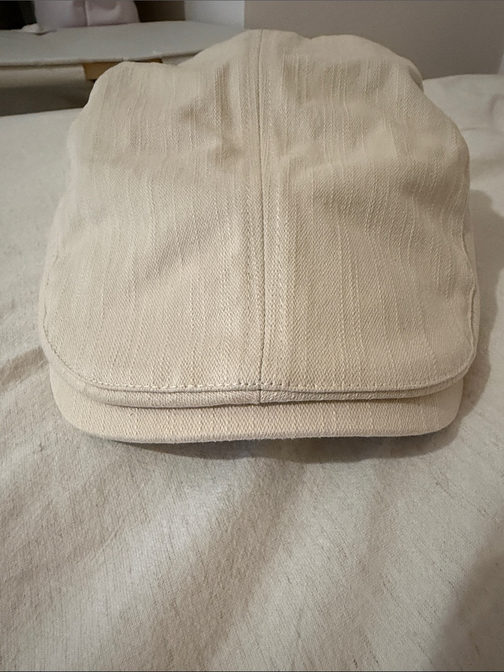 Unisex Cream Flat Cap - Classic Ivy Driver Hat